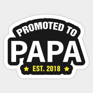 PROMOTED TO PAPA EST 2018 gift ideas for family Sticker